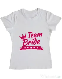 Tricou Petrecerea burlacitelor ADLER Team Bride Alb