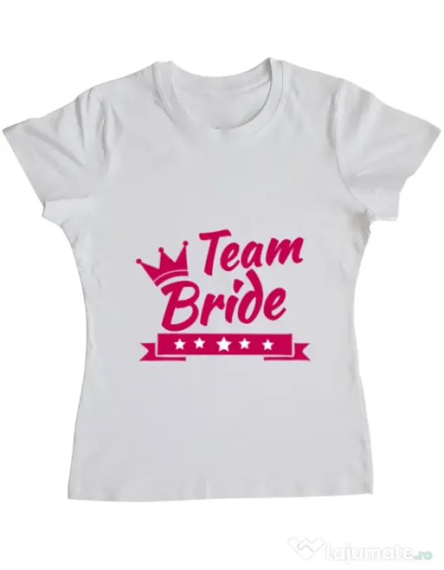 Tricou Petrecerea burlacitelor ADLER Team Bride Alb