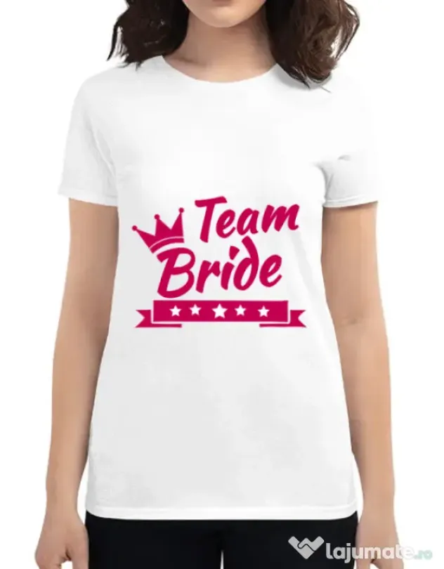 Tricou Petrecerea burlacitelor ADLER Team Bride Alb