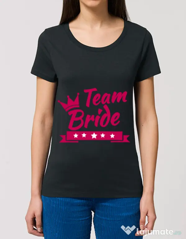 Tricou Petrecerea burlacitelor STANLEY STELLA Team Bride Negru