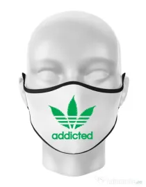 Masca personalizata reutilizabila Addicted Alb