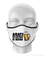 Masca personalizata reutilizabila As mai bea o bere Alb