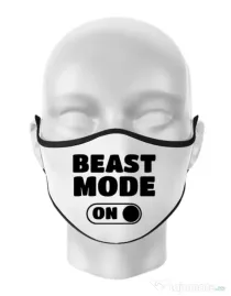 Masca personalizata reutilizabila Beast mode Alb
