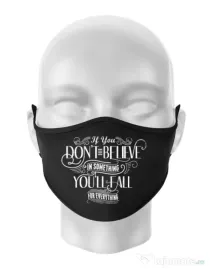 Masca personalizata reutilizabila Believe in something Negru