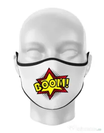 Masca personalizata reutilizabila Boom! Alb