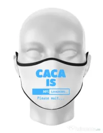 Masca personalizata reutilizabila Caca is loading Alb