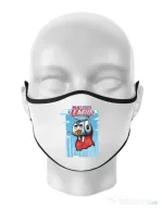 Masca personalizata reutilizabila Cleaning league toilet paper Alb