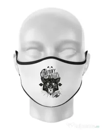 Masca personalizata reutilizabila Company of wolves Alb