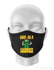 Masca personalizata reutilizabila Cool as cucumber Negru