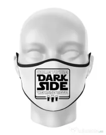 Masca personalizata reutilizabila Dark side with beer Alb