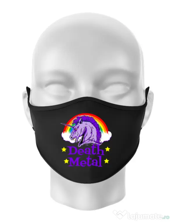 Masca personalizata reutilizabila Death Metal Negru