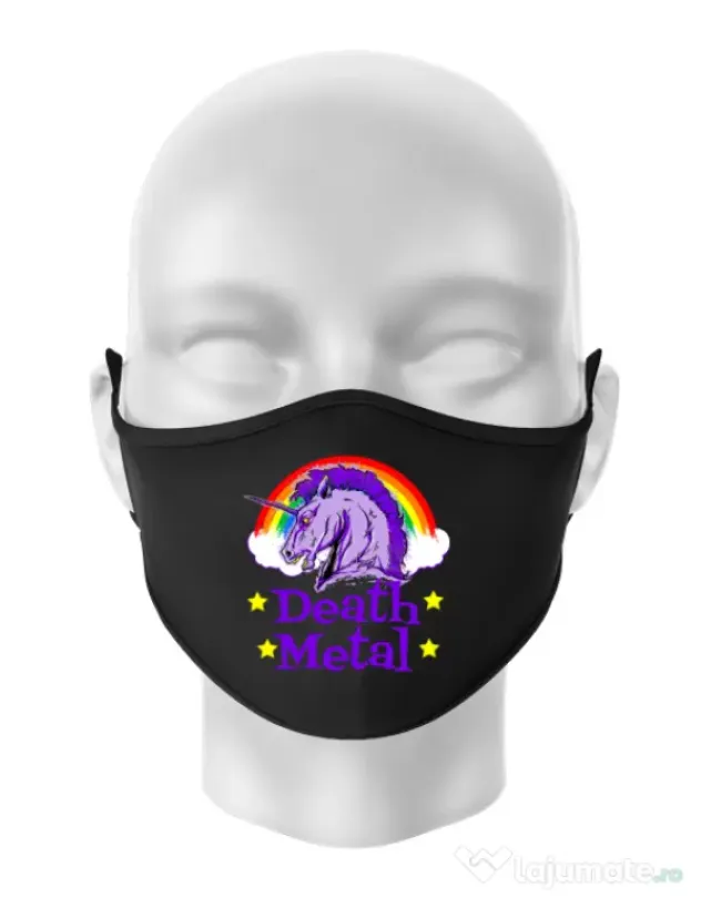 Masca personalizata reutilizabila Death Metal Negru