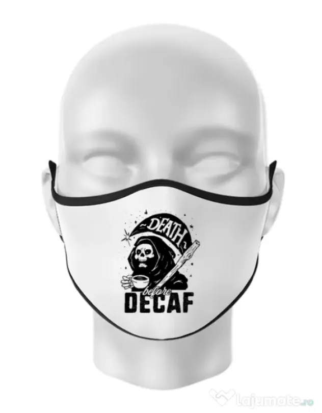 Masca personalizata reutilizabila Decaf Alb