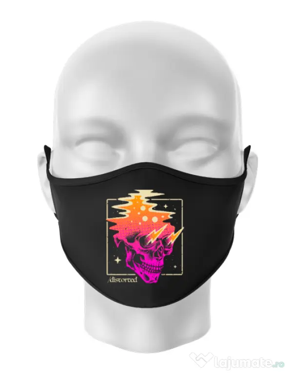 Masca personalizata reutilizabila Distorted Negru