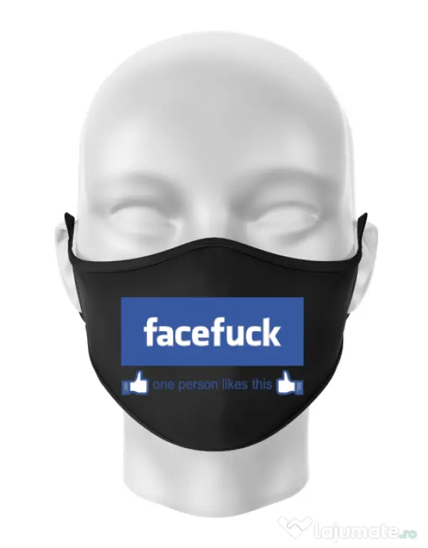Masca personalizata reutilizabila Facefuck Negru