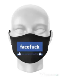 Masca personalizata reutilizabila Facefuck Negru