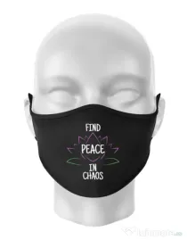 Masca personalizata reutilizabila Find peace Negru