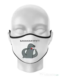 Masca personalizata reutilizabila Funny seal Alb