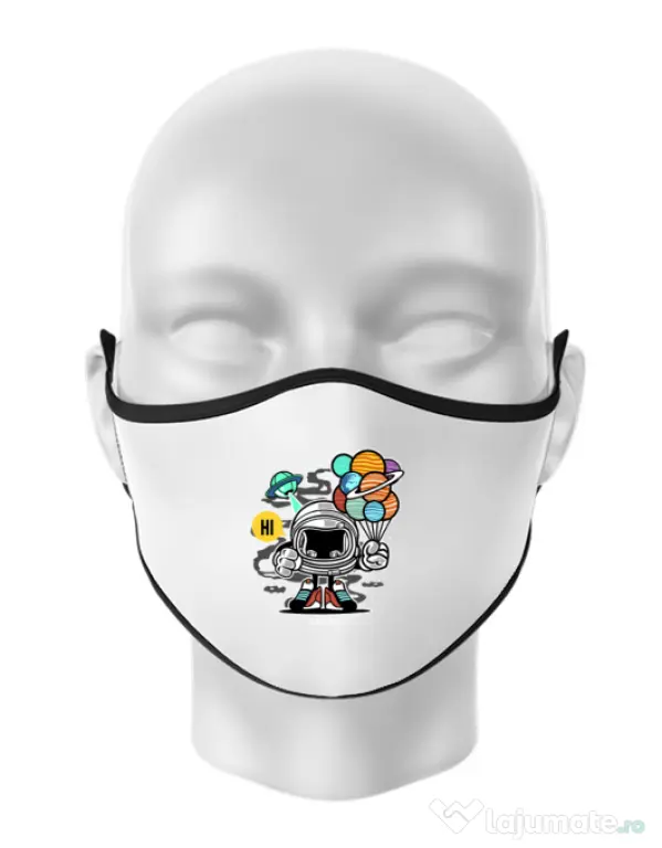 Masca personalizata reutilizabila Gift From Outer Space Alb