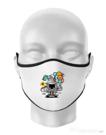 Masca personalizata reutilizabila Gift From Outer Space Alb