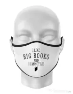 Masca personalizata reutilizabila I like big books Alb