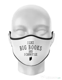 Masca personalizata reutilizabila I like big books Alb