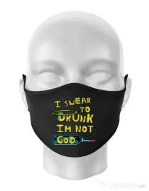 Masca personalizata reutilizabila I swear to drunk Negru