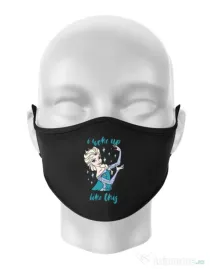 Masca personalizata reutilizabila I woke up like Elsa Negru