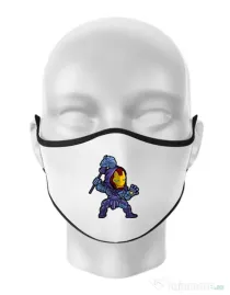 Masca personalizata reutilizabila Iron Skeletor Alb
