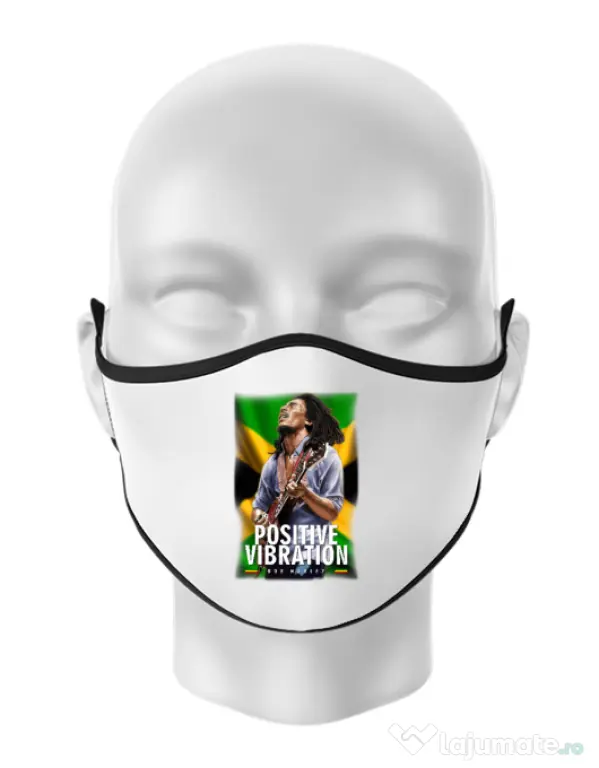 Masca personalizata reutilizabila Jammin Alb