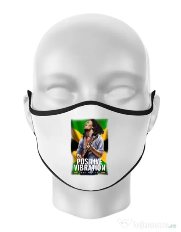 Masca personalizata reutilizabila Jammin Alb