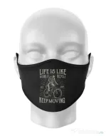 Masca personalizata reutilizabila Life Is Like Riding A Bicycle Negru