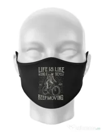 Masca personalizata reutilizabila Life Is Like Riding A Bicycle Negru