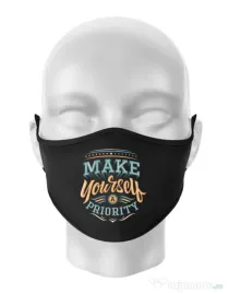 Masca personalizata reutilizabila Make yourself a priority Negru