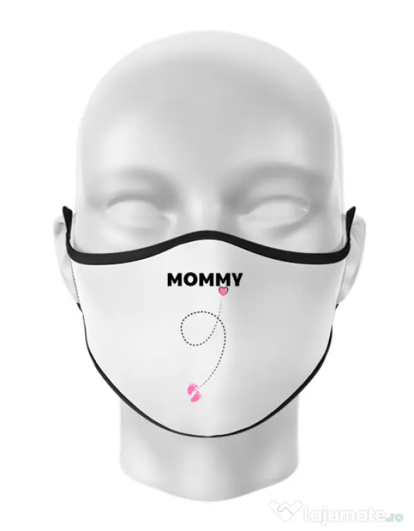 Masca personalizata reutilizabila Mommy Alb