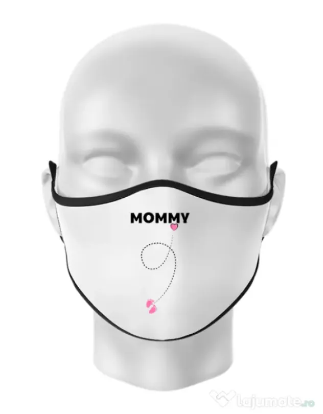 Masca personalizata reutilizabila Mommy Alb