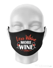 Masca personalizata reutilizabila More wine Negru