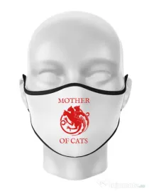 Masca personalizata reutilizabila Mother of cats Alb