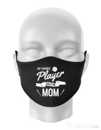 Masca personalizata reutilizabila My favorite player Negru