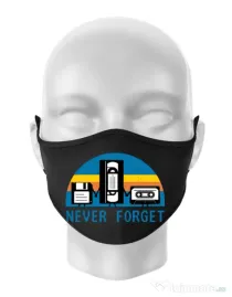 Masca personalizata reutilizabila Never forget Negru