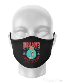 Masca personalizata reutilizabila Nurse power Negru