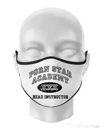 Masca personalizata reutilizabila Porn star Academy Alb