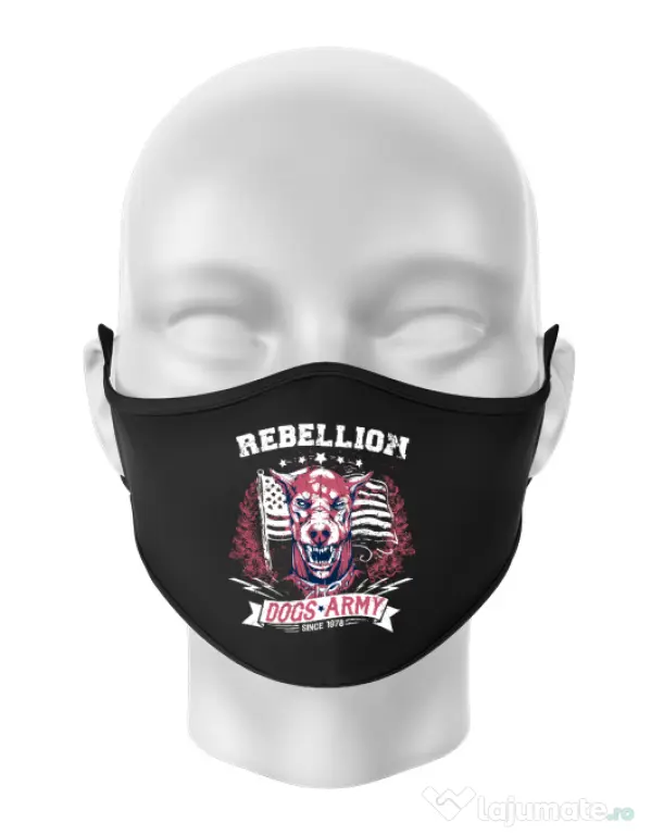 Masca personalizata reutilizabila Rebellion Negru