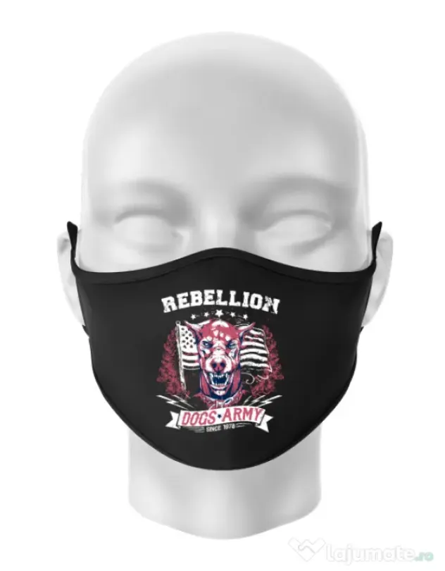 Masca personalizata reutilizabila Rebellion Negru