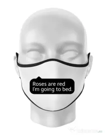 Masca personalizata reutilizabila Roses are red Alb