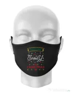 Masca personalizata reutilizabila Snowy Christmas Negru