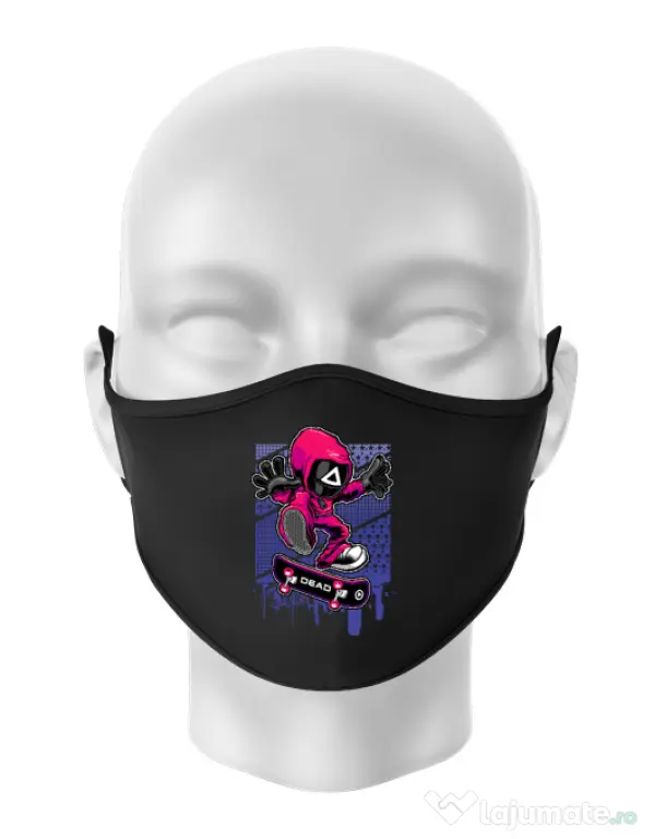 Masca personalizata reutilizabila Squid Game 3 Negru