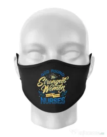 Masca personalizata reutilizabila Strongest women Negru