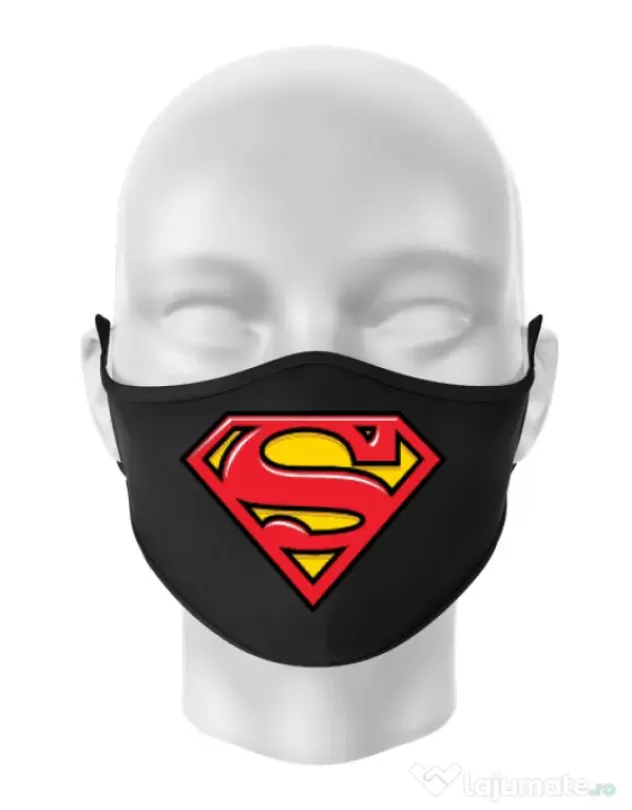 Masca personalizata reutilizabila Superman Negru