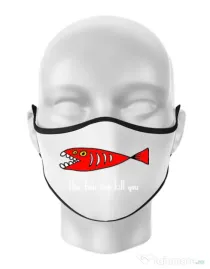 Masca personalizata reutilizabila This fish can kill you Alb